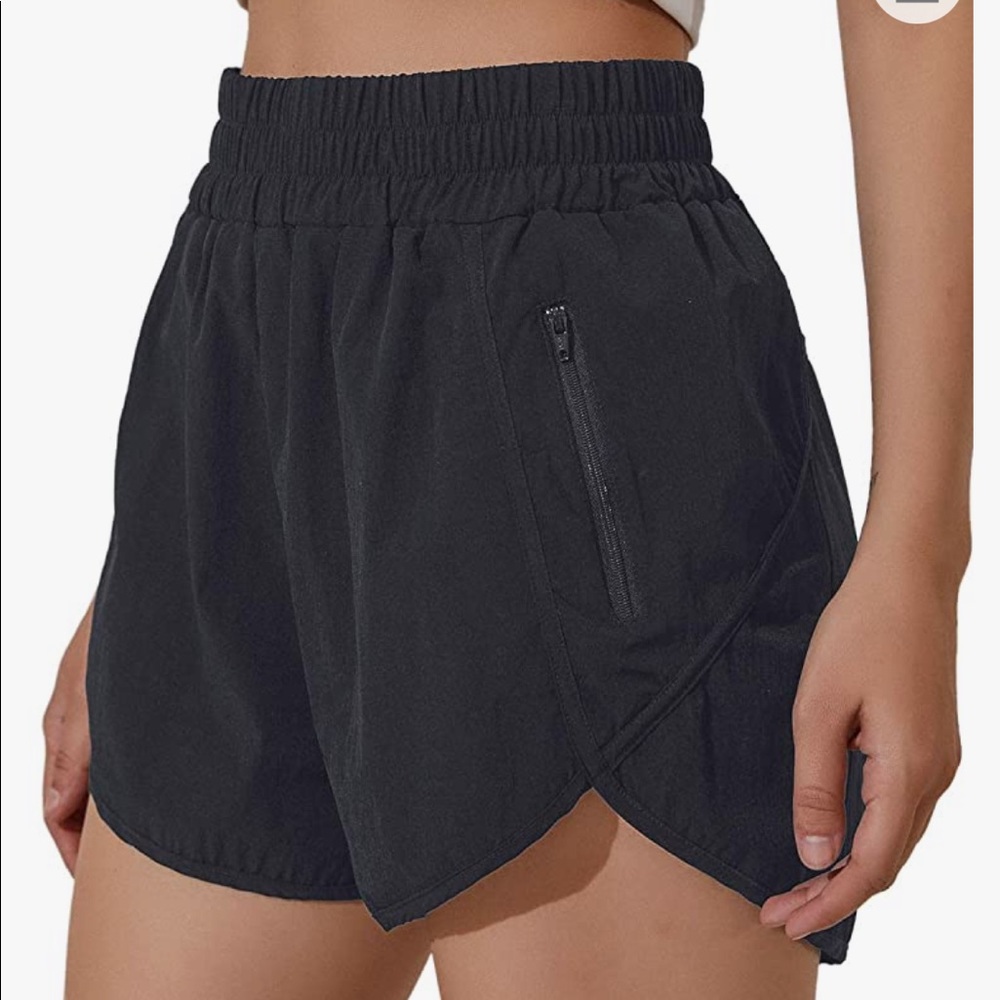 Black Hi Waist Running Short